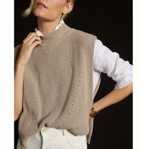 Pilcro and The Letterpress Anthropologie Mock Neck Layering Sweater Vest XS/S
